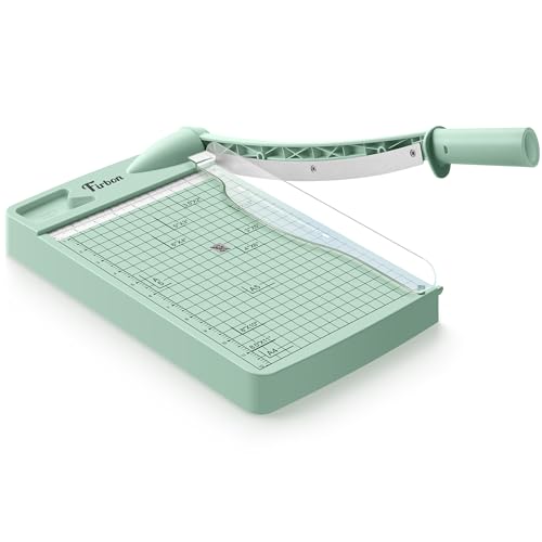 Firbon 12" Guillotine Paper Cutter, Heavy Duty 12-Sheet Capacity Trimmer for Cardstock, Photos, Scrapbooking, Office, Classroom, Studio (Morandi) - Image 1