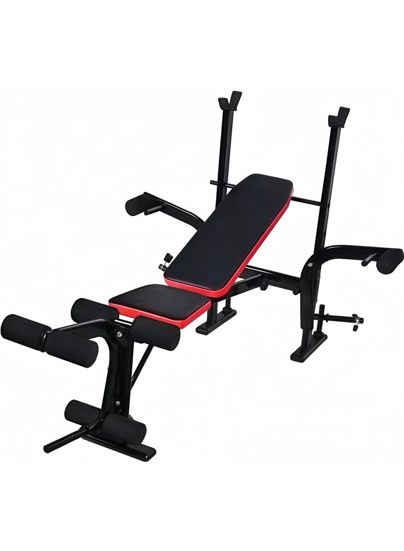 وحدة قياس الوزن متعدد المواضع بالجصالة المنزلية اضغط مع مطور الساق, طي وحدة قياس الوزن اضغط على مجموعة للتمارين - Image 1