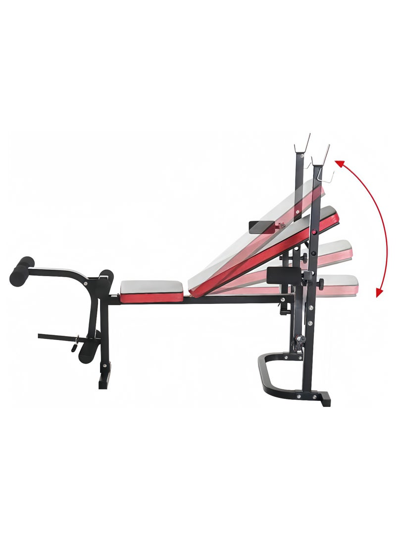 وحدة قياس الوزن متعدد المواضع بالجصالة المنزلية اضغط مع مطور الساق, طي وحدة قياس الوزن اضغط على مجموعة للتمارين - Image 5