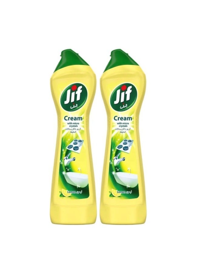 Cream Cleaner With Micro Crystals Technology Eliminates Grease Burnt food And Limescale Stains 500ml Pack of 2