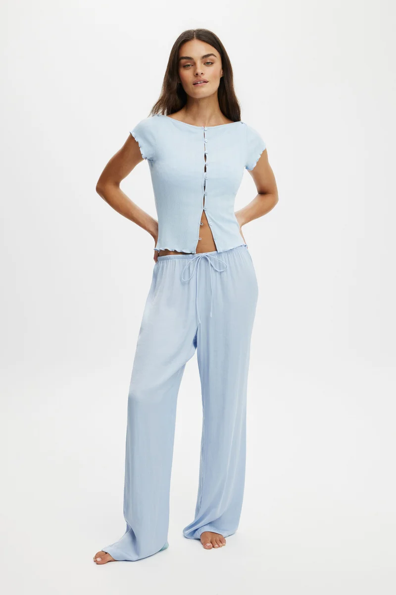 Cotton On  WASHED SATIN WIDE LEG PANT for Women | Best Price UAE