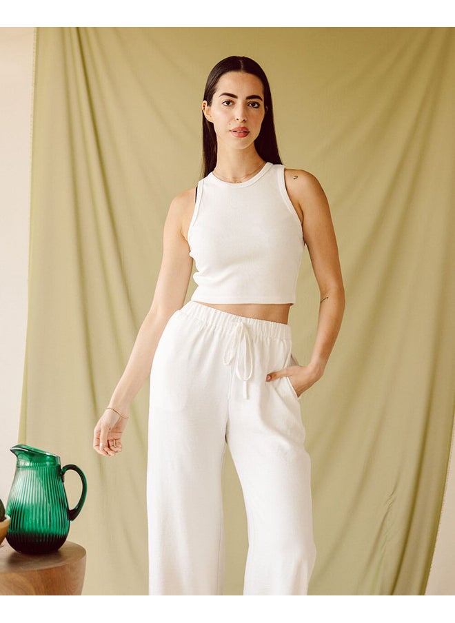 In Your Shoe - White Flowy Pants - Image 1