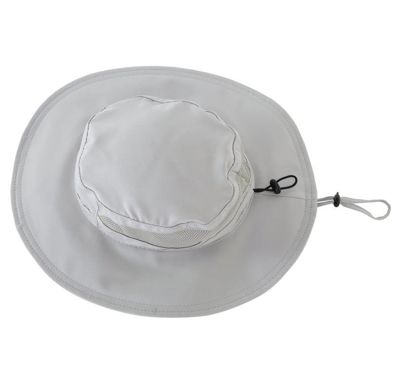 Connectyle Womens Outdoor Mesh Boonie Sun Hat Summer Wide Brim UV Protection Fishing Hat Safari Cap Light Grey - Image 3