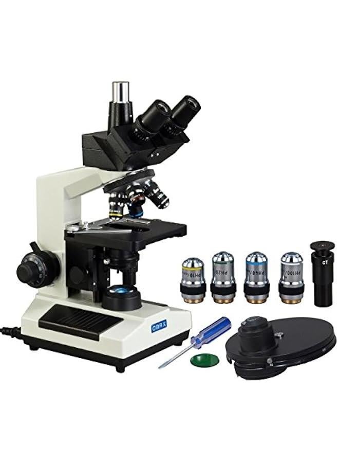 Arabest 40X-2500X LED Trinocular Compound Microscope with Phase Contrast Kit  - Image 1