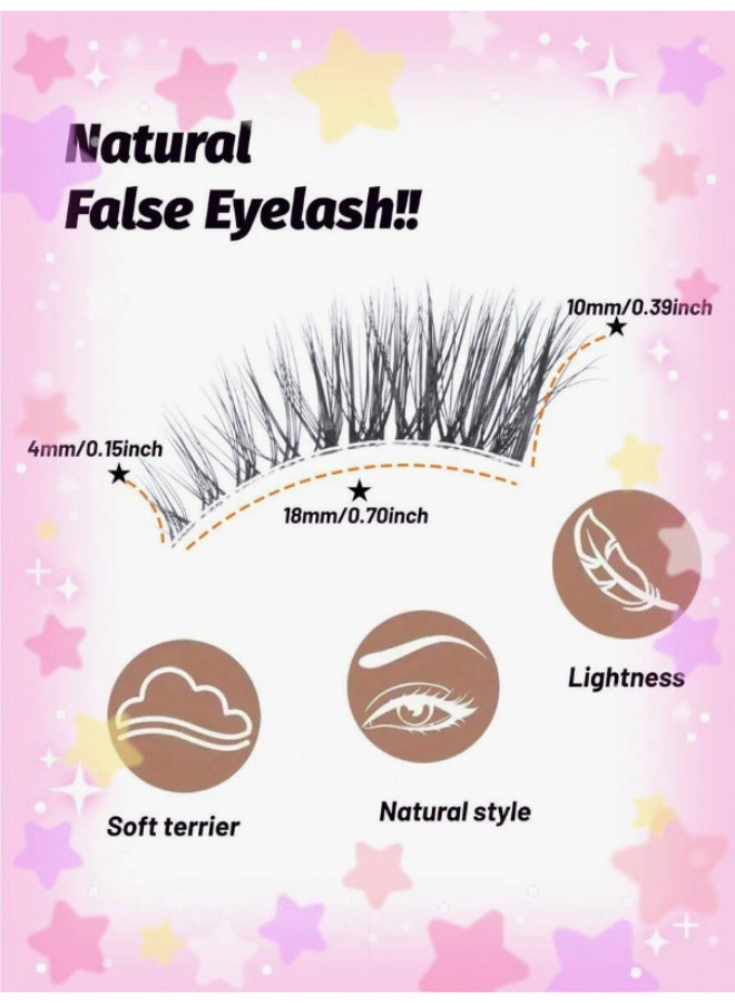 Shein 5 Pairs Wispy Natural Short Catseye Faux Mink Eyelashes - With Invisible Transparent Band for a Seamless Look - Image 2