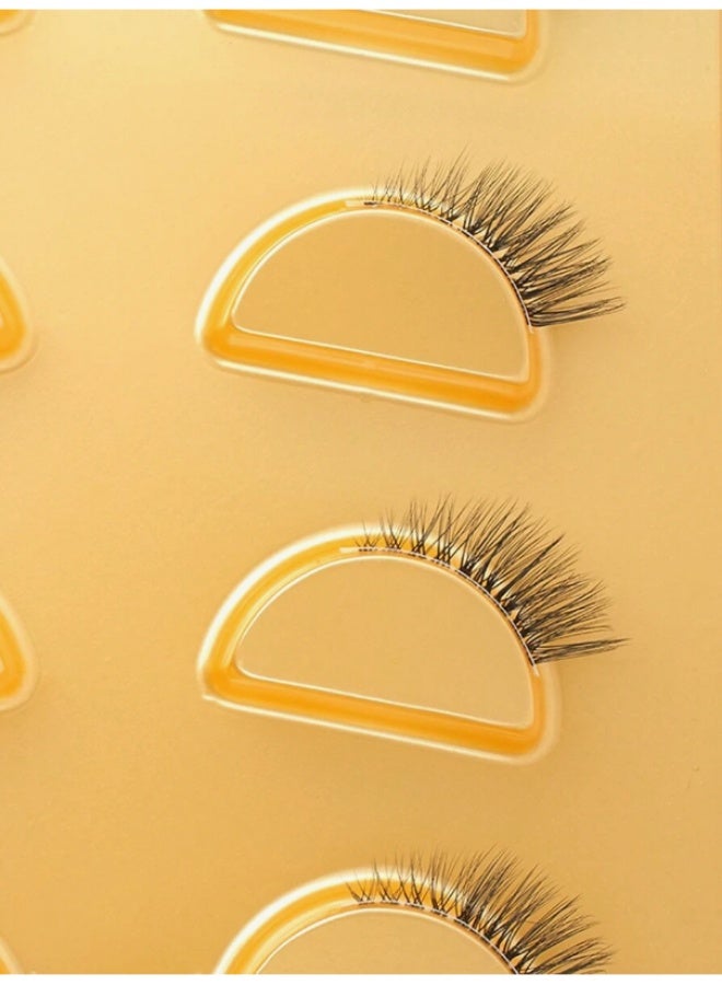 Shein 5 Pairs Wispy Natural Short Catseye Faux Mink Eyelashes - With Invisible Transparent Band for a Seamless Look - Image 5