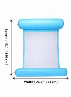 Generic Inflatable Water Hammock, Water Hammock Pool Lounger, 4-in-1 Multi-Purpose Floating Bed Lounge Chair Drifter Saddle Swimming Pool Beach Float Portable Pool Float for Adults Kids, blue  - Image 3