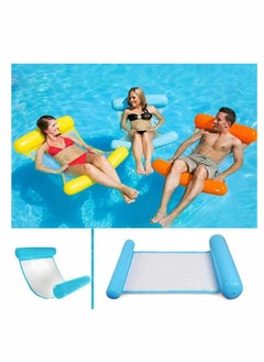 Generic Inflatable Water Hammock, Water Hammock Pool Lounger, 4-in-1 Multi-Purpose Floating Bed Lounge Chair Drifter Saddle Swimming Pool Beach Float Portable Pool Float for Adults Kids, blue  - Image 4