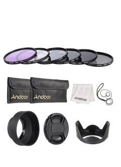 ANDOER Andoer 72mm Lens Filter Kit UV+CPL+FLD+ND(ND2 ND4 ND8) with Carry Pouch / Lens Cap / Lens Cap Holder / Tulip & Rubber Lens Hoods / Cleaning Cloth  - Image 1