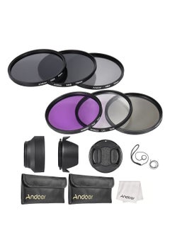 ANDOER Andoer 72mm Lens Filter Kit UV+CPL+FLD+ND(ND2 ND4 ND8) with Carry Pouch / Lens Cap / Lens Cap Holder / Tulip & Rubber Lens Hoods / Cleaning Cloth  - Image 5