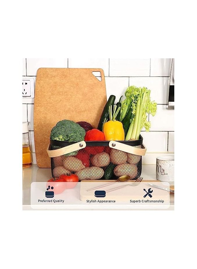 Spaceshoop Basket for Pantry Storage and Organization Mesh Basket with Bamboo Handles Multi functional Hanging Basket Food Storage Organization for Kitchen and Garden Harvest - Image 2