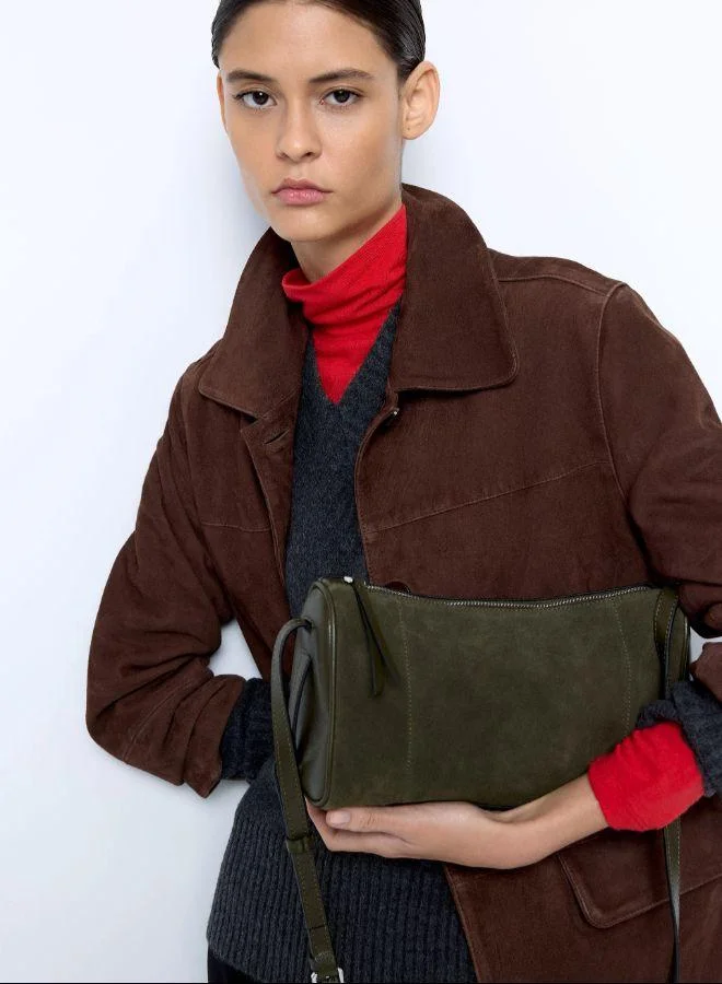 PARFOIS Green Crossbody bag with leather details for Women | Best Price UAE