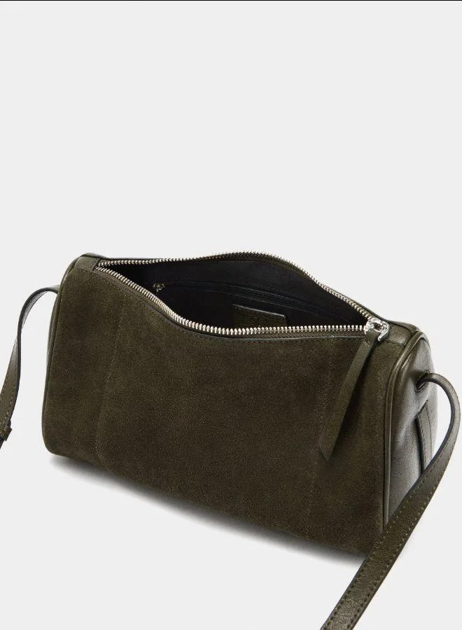 PARFOIS Green Crossbody bag with leather details for Women | Best Price UAE