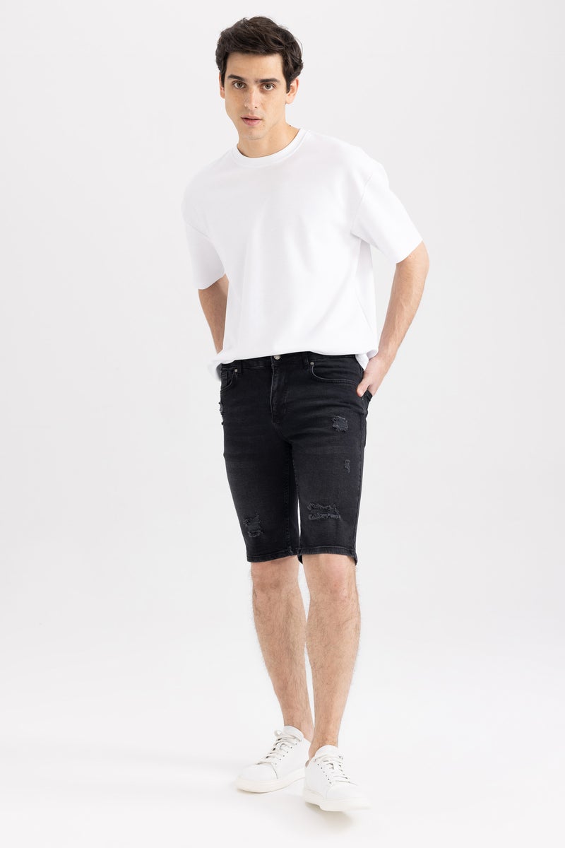 DeFacto Man Slim Fit Jeans Bermuda - Image 4