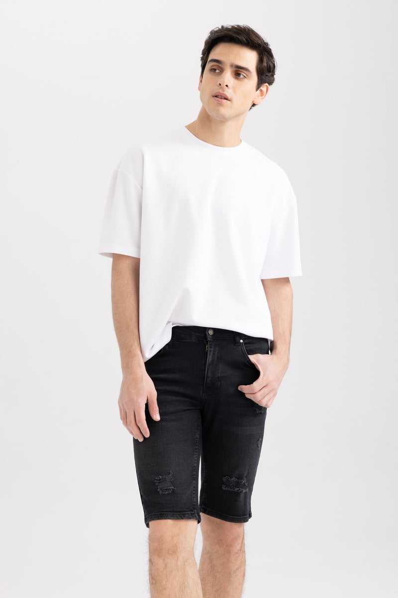DeFacto Man Slim Fit Jeans Bermuda - Image 5