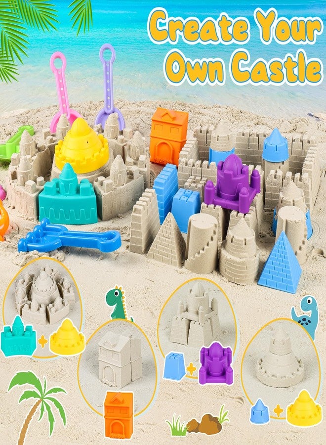 HUUIDY Beach Sand Toys, Sandbox Toys for Kids Family Sharing Set, Sand Castle Kit with 4 Beach Buckets and 4 Shovel Tools & Sand Molds, Travel Beach Toys for Toddlers Boys Girls Age 4-12 - Image 3