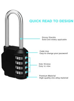 KASTWAVE Padlock, 2 Pack 2.2 Inch Long Shackle Combination Lock, 4 Digit Outdoor Waterproof Padlock for School Gym Locker  - Image 3