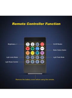 KASTWAVE Car LED Interior Lights 4PCS 48 LED Interior Lights DC 12V Multicolor Music Car Strip Light Under Dash Lighting Kit with Sound Active Function and Wireless Remote Control Car Interior Accessories  - Image 5