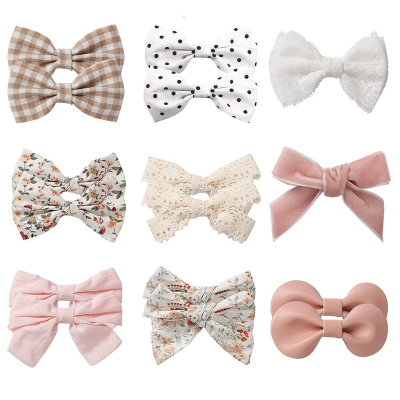 KIDOCHEESE Baby Hair Clips Fully Lined Non Slip Hair Pins Baby Girls Hair Bows Barrettes Hair Accessories for Little Girls Infants Toddlers - Image 1