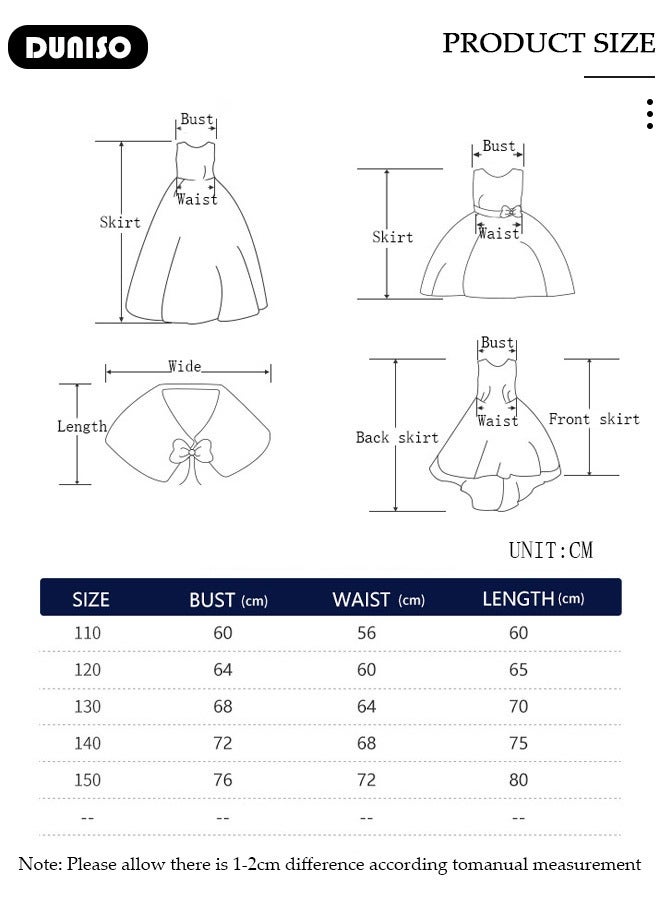 DUNISO Girls Dress Kids Short Sleeves Lace Party Dresses White Dress with Tutu Skirt Toddler Princess Birthday Party Wedding Dresses  - Image 3