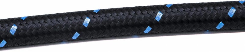 Partschoice 20 Feet -6AN AN6 3/8" Fuel Line Hose Braided Stainless Steel Oil Gas Fuel Hose Line, Black & Blue - Image 3