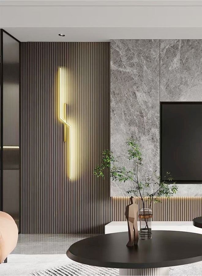 سي آند سي هوم الحديثة الإبداعية 360 درجة الإضاءة تركيبات إضاءة الجدار الخطي شريط طويل مصباح الجدار المعدني LED أضواء جدار غرفة المعيشة الشمعدانات جدار غرفة النوم للحمام المدخل 15x60 سم - Image 3