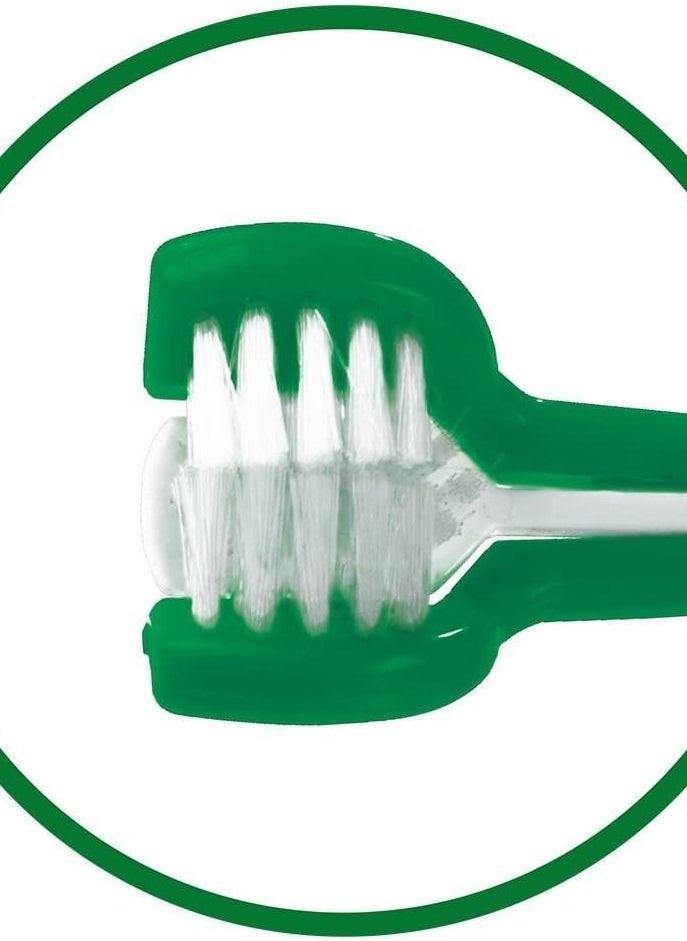 Vet's Best Triple Headed Toothbrush for Dogs Green/White  - Image 4