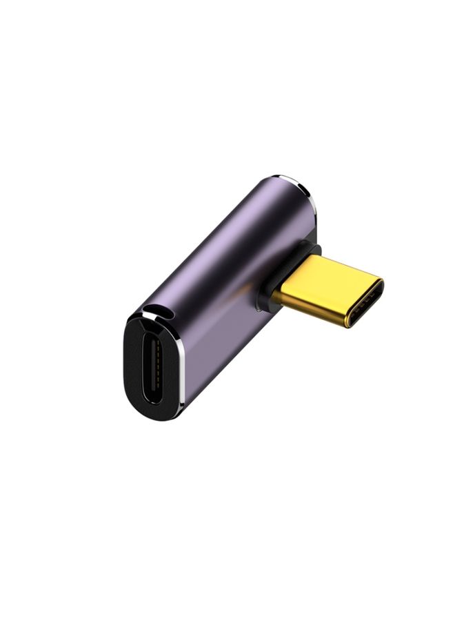 BURAQ 240W USB-C/Type-C Female to USB-C/Type-C Male 40Gbps Medium Bend Adapter with Light - Image 1