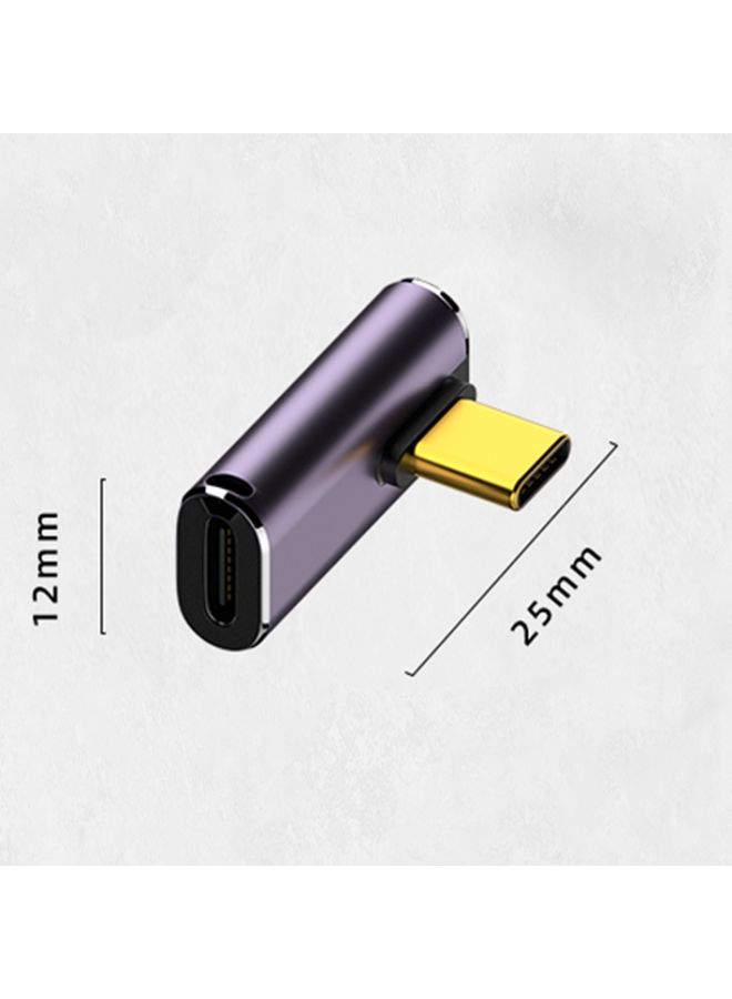BURAQ 240W USB-C/Type-C Female to USB-C/Type-C Male 40Gbps Medium Bend Adapter with Light - Image 2