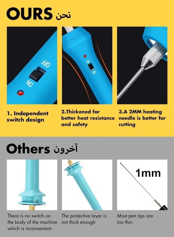 Ailily Electric Foam Cutter,10CM Hot Wire Cutting Pen,100-240V/15W Styrofoam Cutter,Hot Wire Cutter and Polystyrene Cutting Tool - Image 2