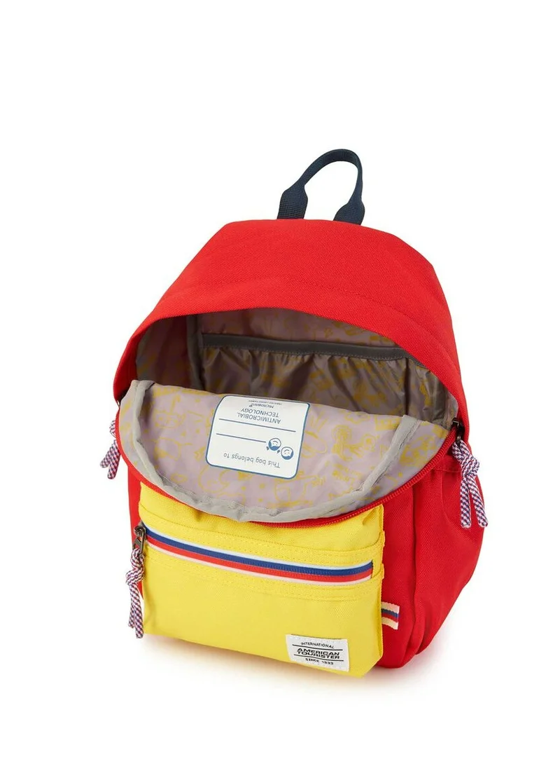 AMERICAN TOURISTER  American Tourister Little Carter Kids Backpack, Polyester, Red / Yellow|Antimicrobial Lining|Lightweight|Adjustable Padded Strap - 1 Year Global Warranty  | Best Price UAE