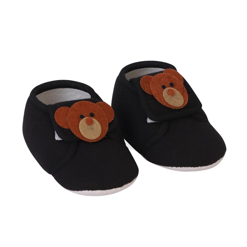 Coco Candy Hoisery New Infant Baby Teddy Black Booties Shoes for Boys and Girls - Image 1
