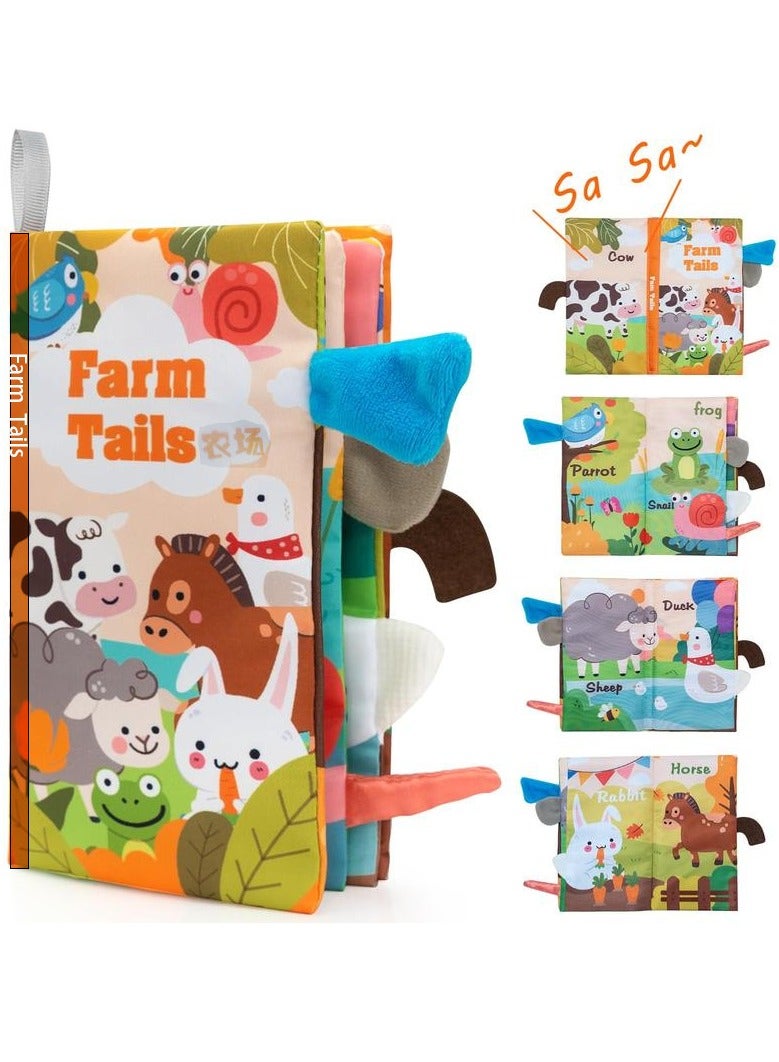 Baby Early Education Interactive Crinkle Cloth Book, 1 Count 3D Cartoon Animal Design Sensory Toys for Infants & Children, Interactive Educational Toys, Gifts for Kids, Learning Tools, Preschool Busy Book - Image 1