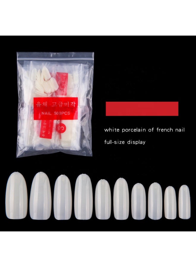 طقم أظافر  مكون من 500 قطعة شفاف أبيض - Image 1