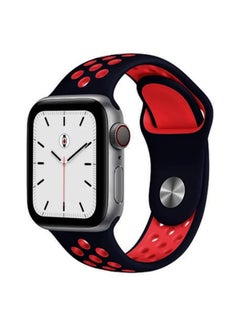 Generic Compatible with Apple Watch Band 45mm 44mm 42mm 49mm ,Soft Silicone Sport Breathable Replacement Band Compatible for Apple Watch SE iWatch Series 7 8 6 5 4 3 2 1 ultra,Black/Red 