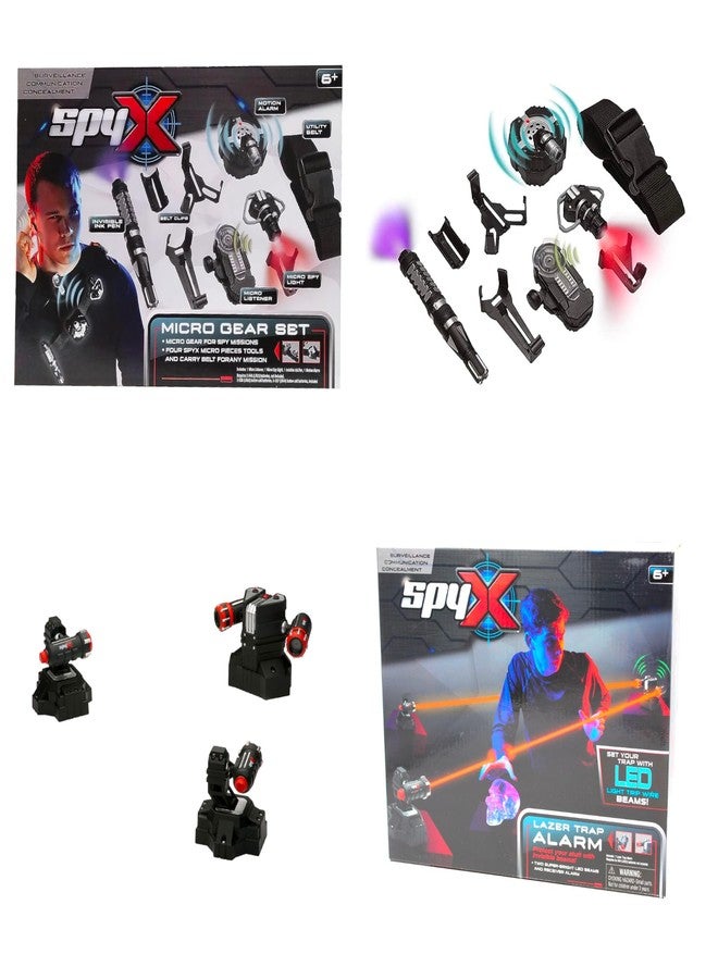MUKIKIM SpyX/Micro Gear Set + Lazer Trap Alarm - 4 Must-Have Spy Tools Attached to an Adjustable Belt + Invisible LED Beam Barrier & Alarm! Jr Spy Fan Favorite & Perfect for Your Spy Gear Collection! - Image 1