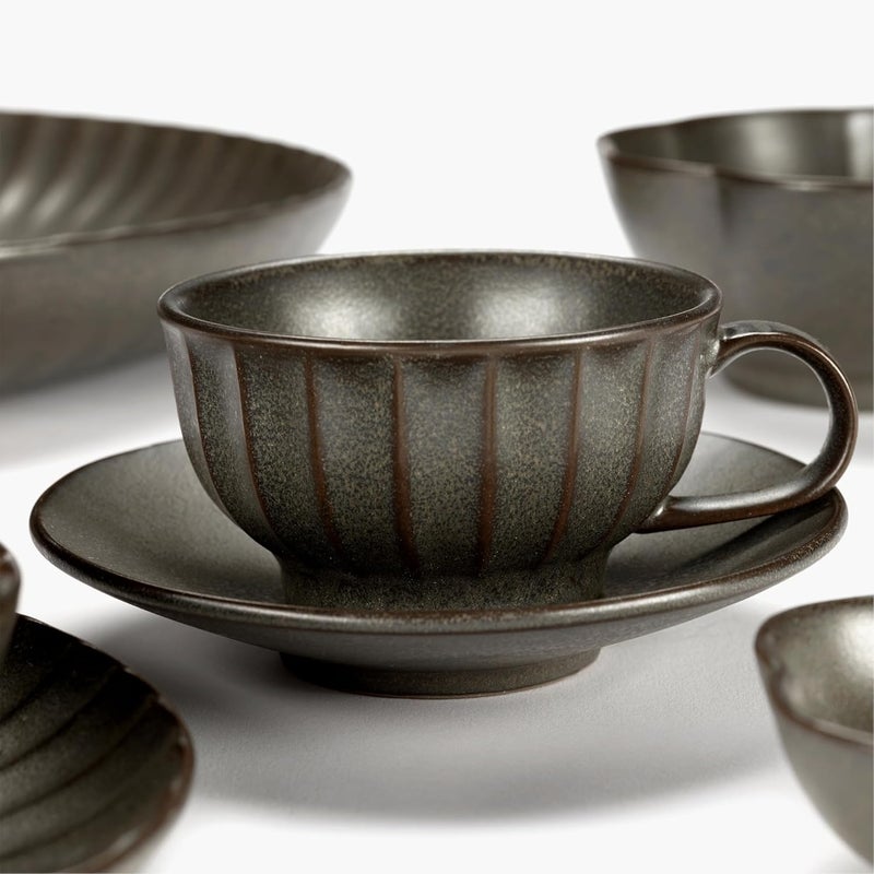 Serax Saucers  Inku Tableware van Sergio Herman  Coffee Cup Coasters Set of 4 in Green  Kitchen Essentials for Home Decor and Coffee Bar  Cappuccino Cups Espresso Cups and Tea Mugs  - Image 5