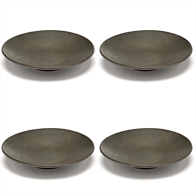 Serax Saucers  Inku Tableware van Sergio Herman  Coffee Cup Coasters Set of 4 in Green  Kitchen Essentials for Home Decor and Coffee Bar  Cappuccino Cups Espresso Cups and Tea Mugs  - Image 1