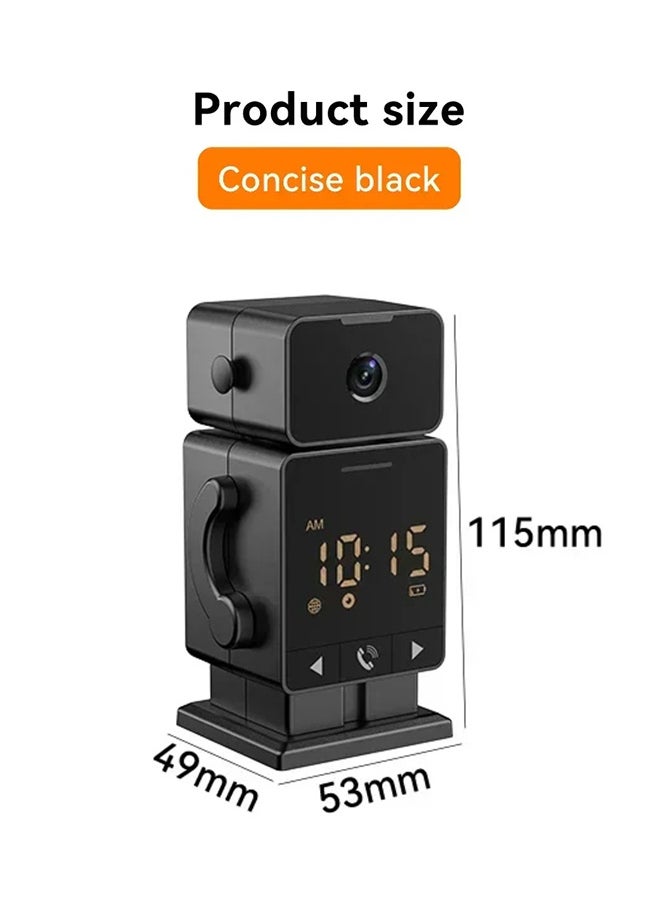 8MP WiFi Mini Cam Clock Camera Bidirectional Audio Indoor, with 128G Card, Baby Monitoring Camera Remote Viewing Wireless Security Cam Tuya App