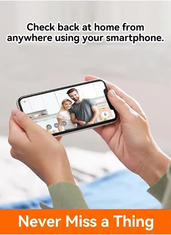 8MP WiFi Mini Cam Clock Camera Bidirectional Audio Indoor, with 128G Card, Baby Monitoring Camera Remote Viewing Wireless Security Cam Tuya App