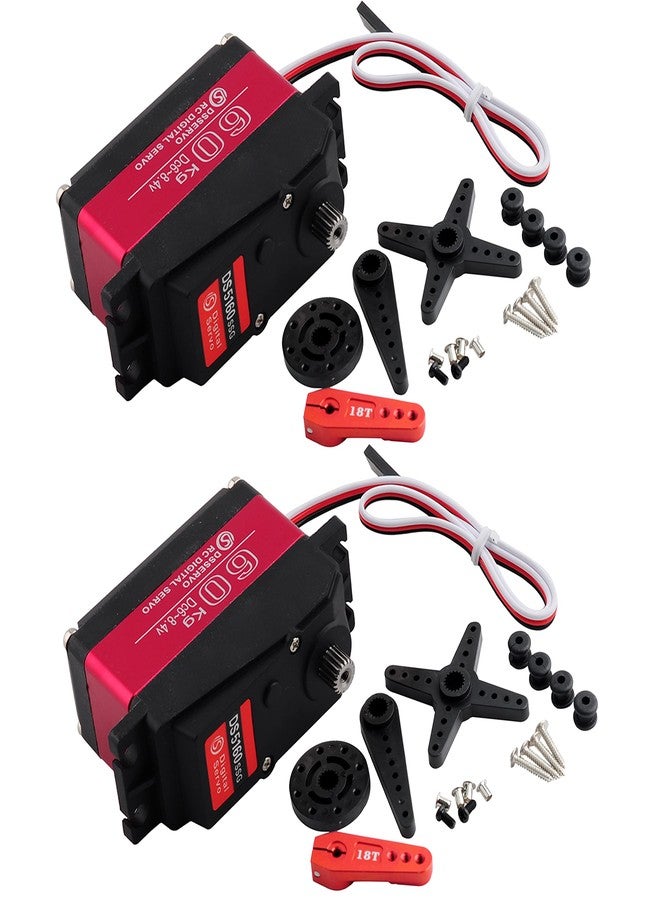 Wishiot 2pcs DS5160SSG 60kg Digital Servo Metal Gear Large Torque High Speed Robotics Waterproof RC Car Servo 270 Degree with 18T Aluminum Servo Arm - Image 1