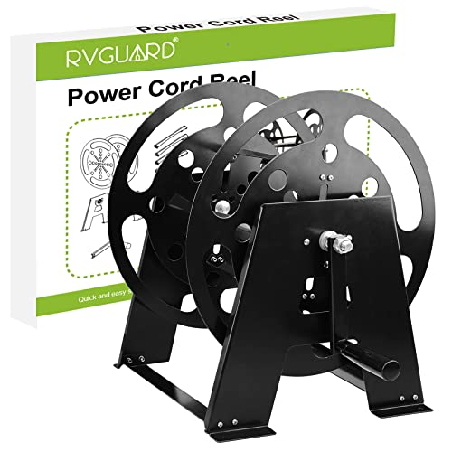 RVGUARD RV Power Cord Reel, Heavy Duty Power Cord Storage Reel, Holds Up to 50 Feet of 50A (6/3+1/8 AWG) Heavy Duty Power Cord - Image 1