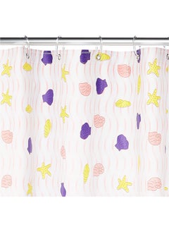 Home Pro Home Pro Pvc Shower Curtain 180x180 cm Size Printed Shell  - Image 2