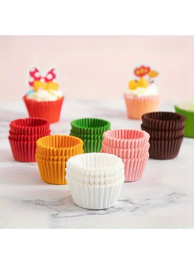 1000 Pcs Coffee Color Mini Disposable Muffin And Cupcake Liners Assorted Colors And Themes - Image 1