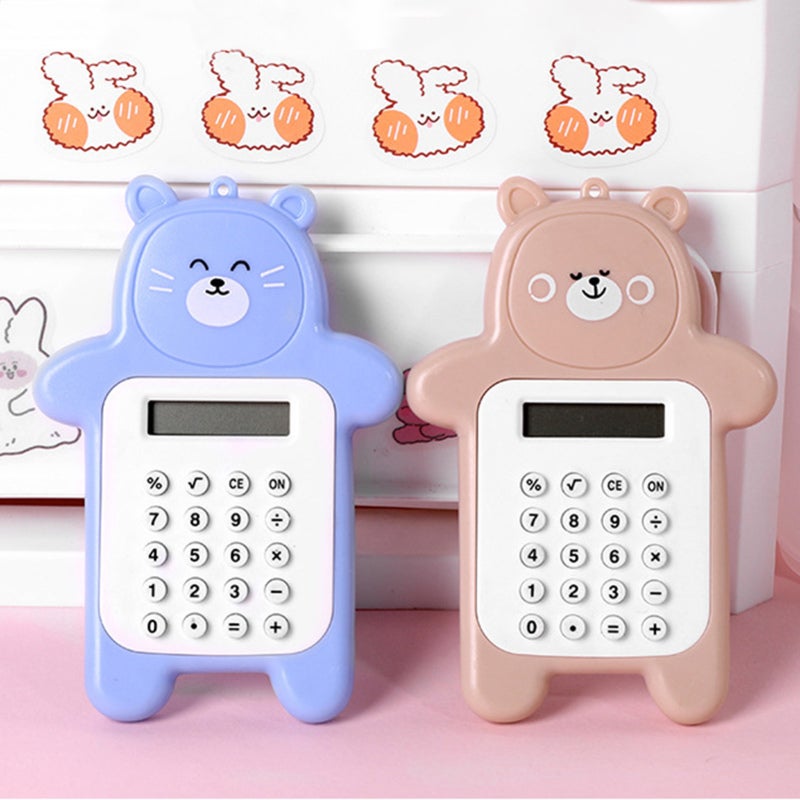 Mini Calculator: Compact 9.8 * 4.8cm Lightweight Design - Clear 8-Digit Display Bear-Shaped Pocket Calculator for School Home Office Students Professionals - Image 4