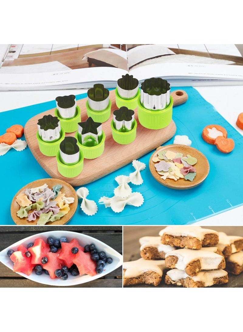 Sweet seven Fun and Versatile 9-Piece Vegetable Cutter Shapes Set for Kids Baking and Food Crafting, Includes Mini Pie, Fruit, and Cookie Stamps Mold in Green - Kitchen Accessories for Creative - Image 3