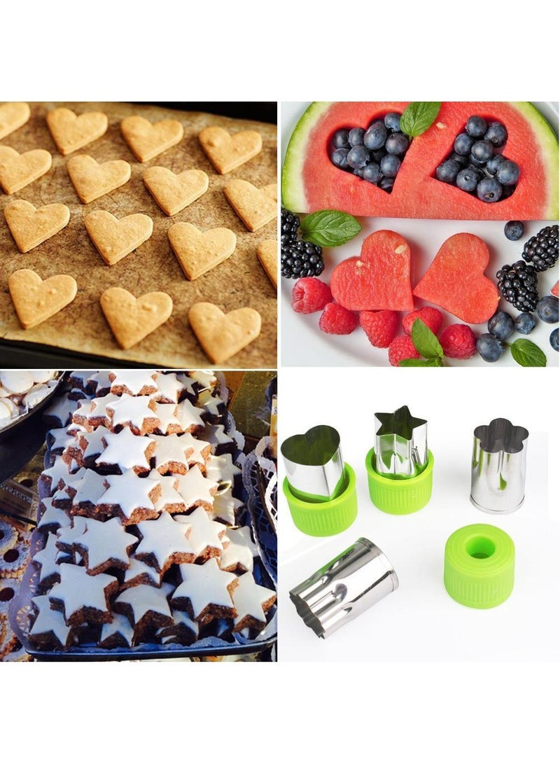 Sweet seven Fun and Versatile 9-Piece Vegetable Cutter Shapes Set for Kids Baking and Food Crafting, Includes Mini Pie, Fruit, and Cookie Stamps Mold in Green - Kitchen Accessories for Creative - Image 4