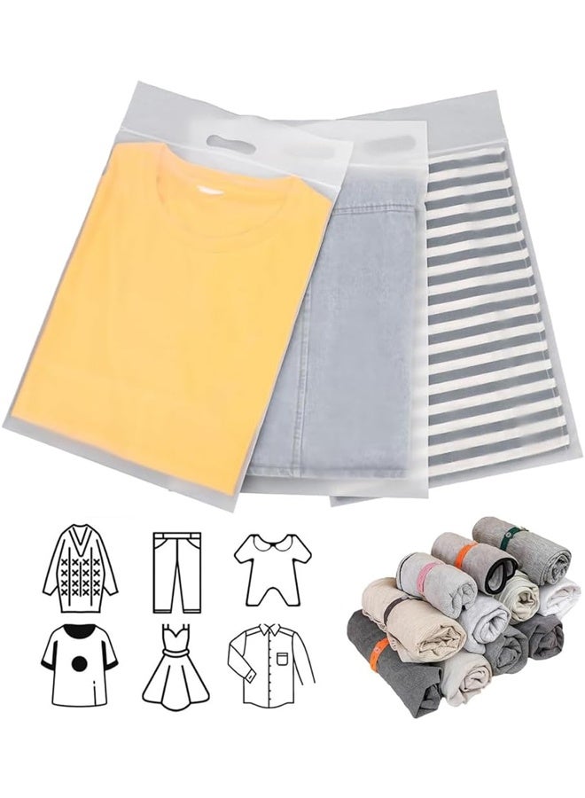 DUNISO 30pcs Frosted Clothing Transport Packaging Bags, Resealable Zipper Garment Bags with Handles and Ventilation Holes, Durable and Dustproof, Space Saving Packaging Bags for Underwear, Towels, Shoes, Clothes, Cosmetics, Toiletries, 30*40cm - Image 1