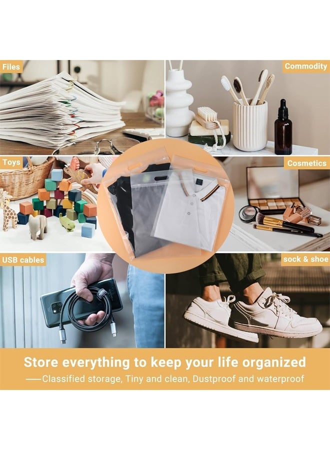 DUNISO 30pcs Frosted Clothing Transport Packaging Bags, Resealable Zipper Garment Bags with Handles and Ventilation Holes, Durable and Dustproof, Space Saving Packaging Bags for Underwear, Towels, Shoes, Clothes, Cosmetics, Toiletries, 30*40cm - Image 5