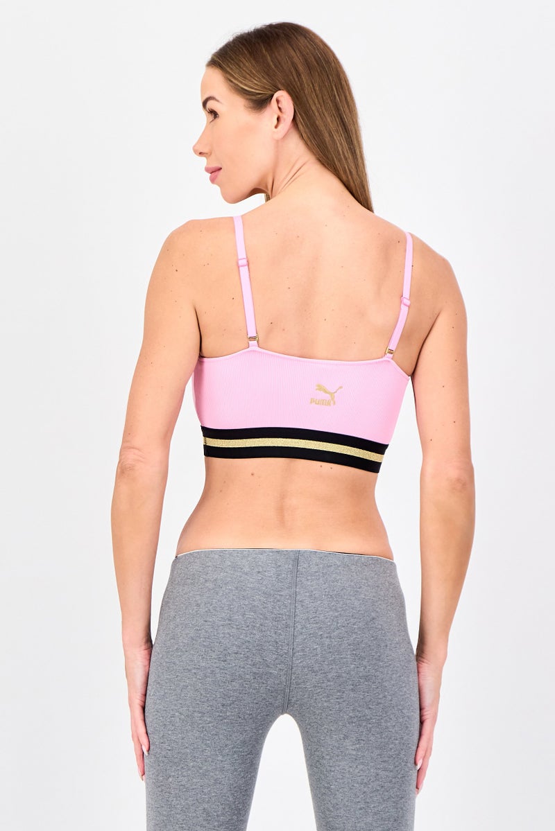 PUMA Baby Fat x Puma Women Non Padded Embroidered Outdoor Bra, Pink - Image 3